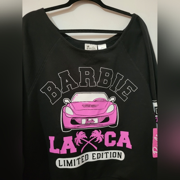 NWT Barbie off the shoulder sweatshirt - Picture 2 of 3